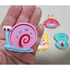 스폰지밥 네모바지 캐릭터 달팽이 먹이그릇 핑핑이 뚱이 징징이 집게 사료용기, 1개, 핑핑이 달팽이