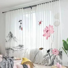 침실커튼 아파트 얇은 양귀비 주방 브라인드 콤비 서재 레트로 베란다 블라인드 레드