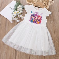 케이팝 데몬헌터스 원피스 드레스 어린이 반팔 미라 캐릭터 루미 코스프레 라운드 봄