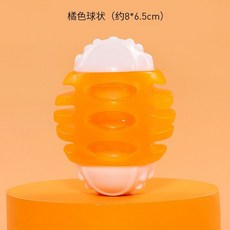 寵物狗狗玩具 發聲耐咬潔齒玩具 - 金毛泰迪自嗨球 (約8*6.5cm), 橘色球狀, 1個