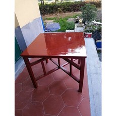 熱賣 批發台灣拜神八仙桌 老式摺疊桌 拆裝卸杉木餐桌 供桌 正方形宮庙桌紅色, 長96*寬96*高83