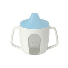 이케아 뵈리아 유아용 물컵, 화이트블루, 200ml