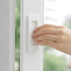 픽커리 무타공 접착식 베란다 샷시 유리 창문 손잡이, 12개, 화이트