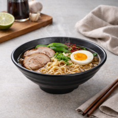 인글로우 다용도 면기 라면 우동 그릇 18.7cm, 블랙, 2개