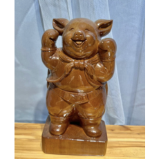 木雕豬擺件, 肖楠豬, 1個