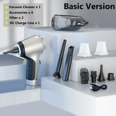 95000Pa 무선 휴대용 진공 청소기 차량용 핸드헬드 미니 가정용 데스크탑 키보드, 07 Basic 2HEPA