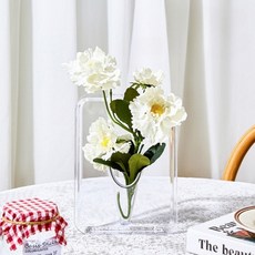 아크릴 액자형 미니 꽃꽃 꽃병 감성 인테리어 소품, 투명