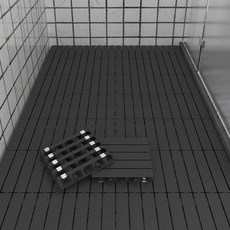 욕실 매트 4cm 4개 24.5x24.5cm 그레이, 4cm 블랙
