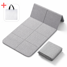 글로윅 접이식 요가매트 파우치 수납 소음방지 운동매트, 1개, 그레이