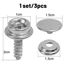 스냅 패스너 세트 스테인리스 해양 등급 캔버스 캡오스 스크류 커버 캐노피 수리 도구, 03 1Set