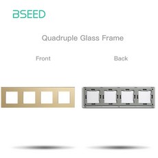BSEED 벽 조명 스위치 부품 골드 유리 프레임 USB 소켓 기능 키 DIY EU CAT5 TV 인터넷 전원 콘센트, 299mm Frame, 1개