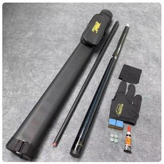 碳素臺球桿黑科技碳纖維桌球桿，斯諾克小大頭中式黑八9球桿入門撞球桿，專業檯球桿, 暗影藍色單杆+杆桶（備註小頭）, 1個