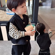 巨洋氣 中小男童梭織棉韓版上衣中小童寶寶春秋季純棉馬甲 SVXU