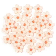 30 개/몫 1.5CM 자수 미니 꽃 패치 장식 가방 액세서리 의류 손 다채로운 바느질 DIY