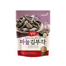 Dongwon 海苔脆餅 香蒜口味 (酥脆海苔 濃郁蒜香 獨立包裝 健康零食), 16個, 50g