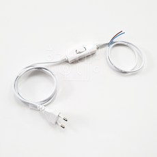 호강조명 AC 220V 전선코드 중간스위치 0.75SQ 백색, 2M, 1개