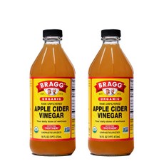 브래그 로우 - 언필터드 애플 사이다 비니거, 473ml, 2개