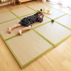 일본식 다다미 매트 거실 쿠션 대나무자리 대나무 돗자리 쿠션 대자리 3종 매트, 1개, R. 녹색 등색 제작