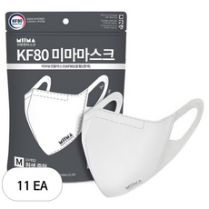 미마 보건용 마스크 중형 KF80, 흰색, 11개, 10개입