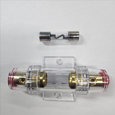 AGU 자동차 오디오 퓨즈홀더 60A - 10 x 38mm 유리관 퓨즈 포함 / 차량 앰프 배선 보호용 고전류 퓨즈, 1개