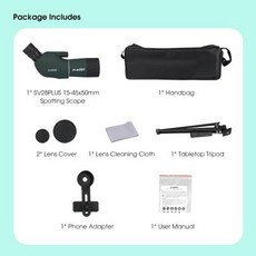 적도의 망원경 Svbony SV28 플러스 50/60/70 BAK4 FMC 줌 IP4 달과 자연 표적, 1)15-45X50, 1개