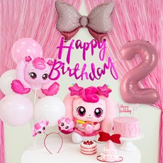 메리파티 NEW 슈팅스타 캐치티니핑 하츄핑 풍선 생일파티 올인원 세트, 1세트, 하츄핑 풀세트+점보숫자2