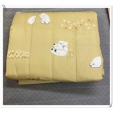 可愛熊印花被套 柔軟親膚 四季皆宜 簡約清新臥室寢具, 黃色北極熊