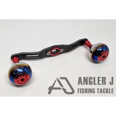 鄭哥釣具 AJ 安詰 梭型碳纖維手把120 改裝搖臂 路亞 小烏龜 雷強 魚虎, 1個, 搭配直徑30mm彩鈦漸變紅色握丸