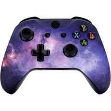 엑스트림레이트 Xbox One X S 컨트롤러 모델 1708용 소프트 터치 그립이 있는 그레이트 웨이브 패턴 전면 플레이트 전면 하우징 쉘 - 컨트롤러 미포함, Nebula Galaxy, 1개
