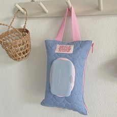 디오브 폭신한 물티슈 파우치, 키링없음, 1개, 핑크