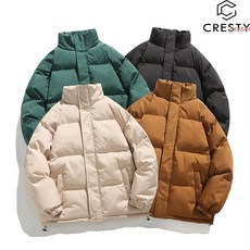크레스티 캐주얼 루즈핏 집업 남성 패딩 겨울 패션널 하이넥 패딩 점퍼