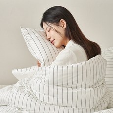 [아망떼] 드림웰 스트라이프 알러지케어 베개커버 50x70 6color 2장, 색상:스트라이프 핑크 / 구성:50x70cm 2장