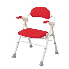 安壽可收摺TS型大洗澡椅 折疊式軟墊沐浴椅, 紅色, 1個