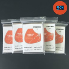 휴대용 보온 긴급 비상 조난 은박담요 L(160 x 210cm), 실버, 5개