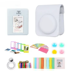 카메라 가방 액세서리 Fujifilm Instax Mini 12 PU 케이스 앨범/스티커/프레임/소형 프레임 용 세트, 03 7in1 White, 01 China Mainland