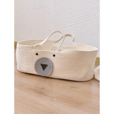 후니직구 휴대용 유아 침대 바구니, 베이지(70x40x20cm)