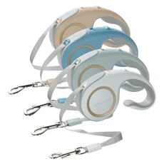 KIMPETS 寵物伸縮牽繩 自動牽引繩 遛狗神器 多色可選 舒適握感 安全耐用, 1個, 淺綠色