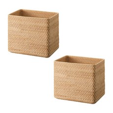 무인양품 MUJI 적층식 라탄 직사각형 수납 바스켓 XL 4549738309819, 베이지, 2개