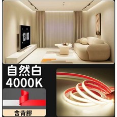 金辰光電 COB燈條 柔光套管 220V免驅動 IP65防水, 1個, ２２０Ｖ免驅動ＣＯＢ柔光燈條【自然白】,１００公分／寬１０ｍｍ－單頭１０公分電線