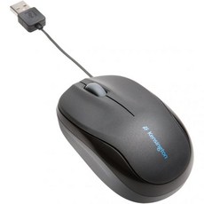 Kensington Pro Fit 접이식 모바일 마우스(Mac 또는 PC용 검정색) 2.25w x 4d 1.5h, Wired