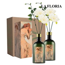 라플로리아 꽃 디퓨저, 2개, 500ml, S1.블랙체리 향/B9. 미니  모란L12/화이트