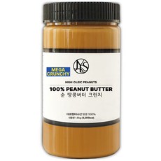 야스티 순 땅콩버터 크런치 100% 무첨가, 1개, 1.5kg