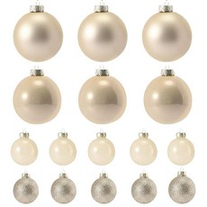 Vicenpal 16피스 샴페인 유리 크리스마스 볼 장식품 세트 트리 장식 벽걸이 전구 홈 데코 파티용 295186, Vicenpal 16피스 샴페인 유리 크리스마스 볼 장