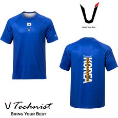 테크니스트 티셔츠 배드민턴 상의 반팔티 NEW 코리아 22TT-86A30BL 남성 여성 남녀공용 커플 배드민턴복