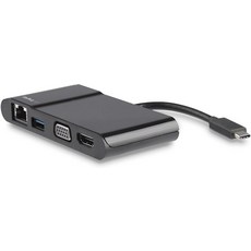 StarTechcom USBC 멀티포트 어댑터 4K HDMI 또는 080p VGA 기가비트 이더넷 5Gbps USBA 30이 장착된 여행용 도크 단종, 1_1x USB-A 3.0 |