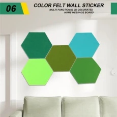 【가격 인하 】5 개/대 육각형 펠트 보드 벽 스티커 다기능 3D 장식 홈 메시지 자체 접착, [04] B