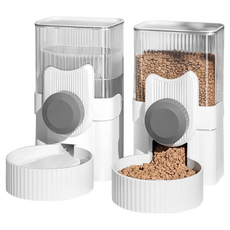 露營中毒本鋪 自動餵食器 寵物餵食器 寵物飲水器 掛籠飲水器 寵物用品 兩用可掛籠飲水器, 青草綠,餵食器, 1個