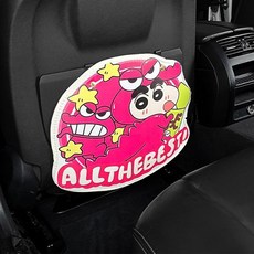 可愛蠟筆小新汽車座椅防踢墊 通用車用防髒防護墊 兒童後排防磨墊, 防踢墊恐龍小新-玫紅色_單張, 1個