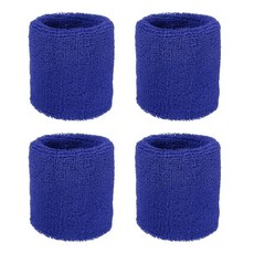 YELARXI 손목 밴드 스웨트밴드 스웨트 스포츠용 15.2 x 7.6cm(6 3인치) 및 4팩 핑크 핏 (테니스/농구/축구/달리기/운동/남성 여성용), 다크 블루