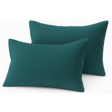 COTTON STICH 유아용 베개 커버 2개 세트 미니 베개 커버 600수 면 아동용 부드럽고 가벼운 베개 커버 (와인 유아 30.5 x 40.6cm(12 x 16인치, Youth Pillowcase 16x22 Zipper, 청록색 단색